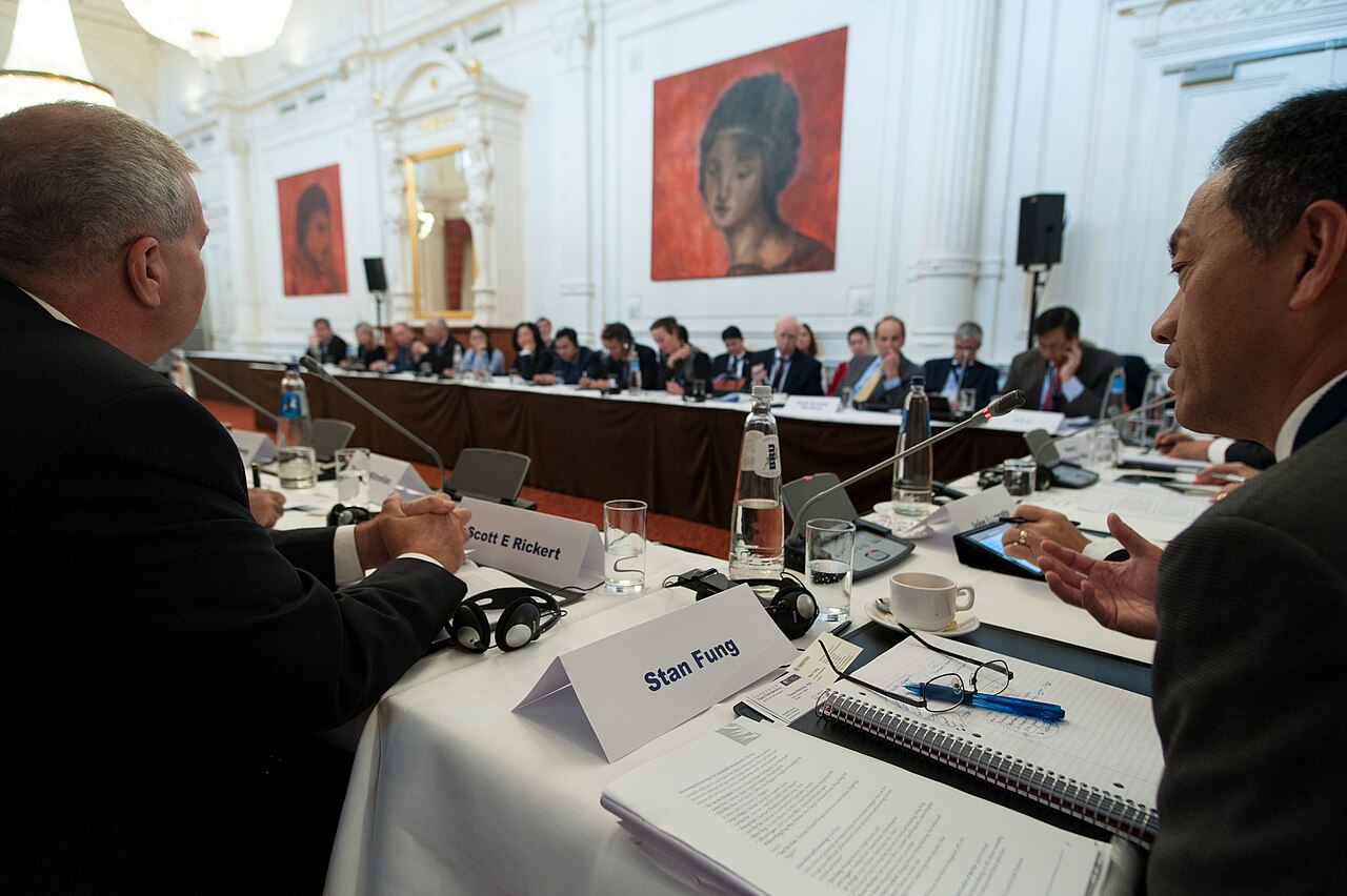 Executives in a boardroom discussion